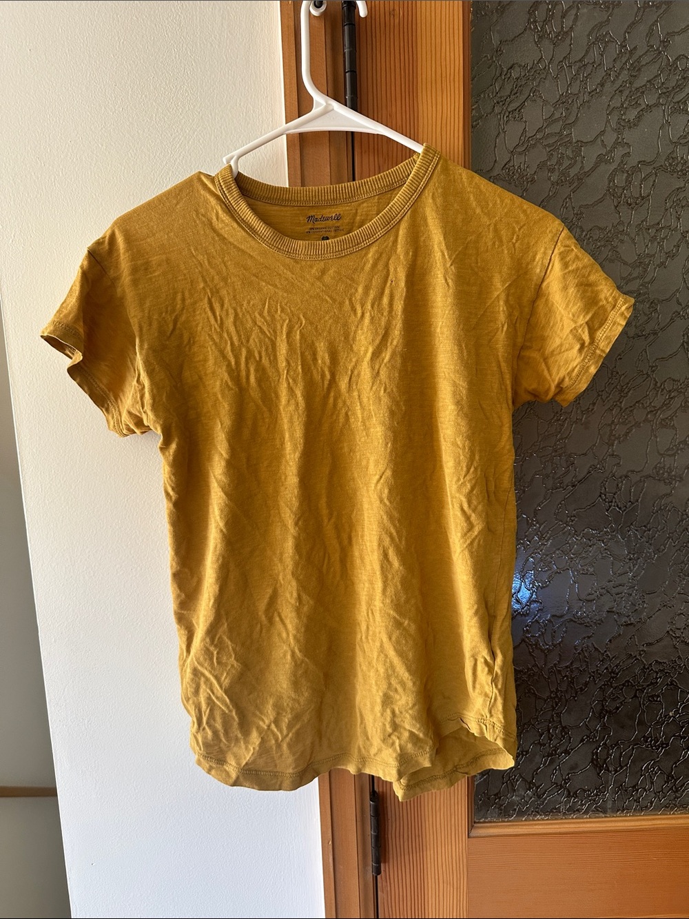 Madewell Golden Beige Ribbed Crewneck Tee